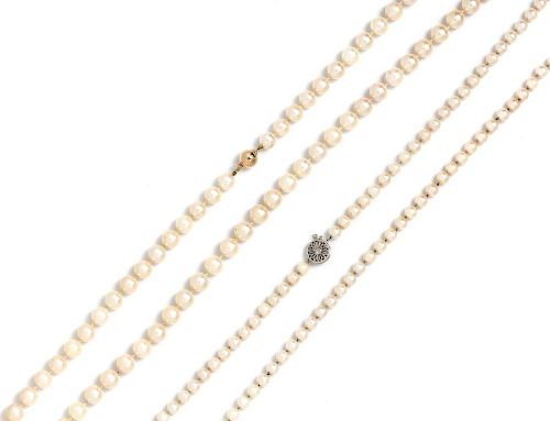 A Collection of Cultured Pearl Necklaces, 66.90 dwts.