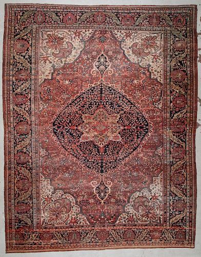 Antique Ferahan Sarouk Rug: 10'5'' x 13'2'' (318 x 401 cm)