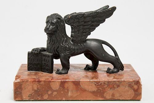 Venetian Lion of St. Mark- Cast Brass Figurine