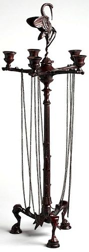 Neoclassical-Style Bronzed Metal Candelabra