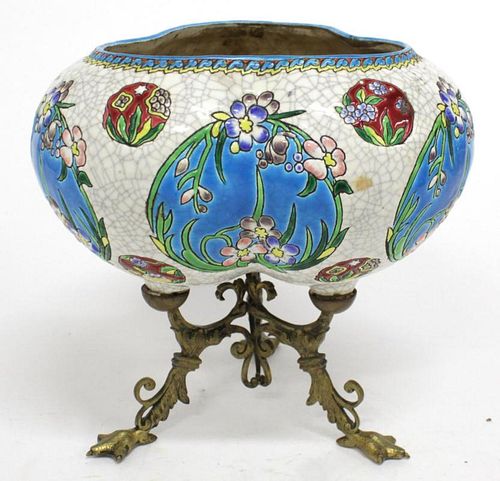 European Porcelain & Enamel Mounted Vase