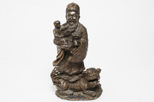 Chinese Deity Figure of Lu, God of Wealth, Metal