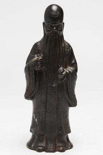 Chinese Shou, Longevity God, in Bronzed Brass