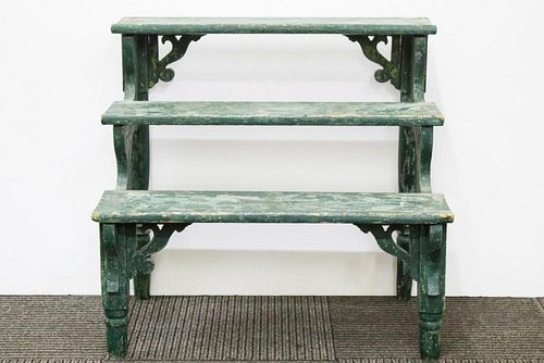 American Folk Art Country Painted Wood Plant Stand