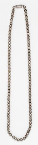 A Sterling Silver Bead Necklace, Mexico, 63.50 dwts.