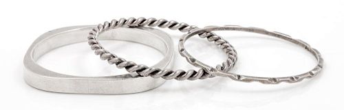 A Collection of Silver Bangle Bracelets, 37.30 dwts.