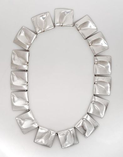 A Sterling Silver "Planetoid Valleys" Necklace, Bj-rn Weckstr-m for Lapponia, Circa 1969-First Year of Production,