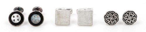 A Collection of Sterling Silver Cufflinks, 34.40 dwts.