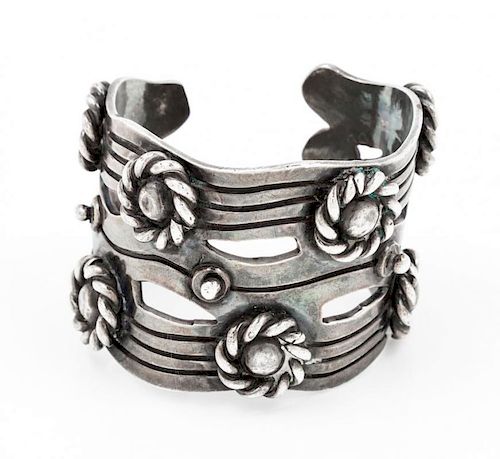 A Sterling Silver "River of Life" Cuff Bracelet, William Spratling, Taxco, Circa 1940s, 110.60 dwts.