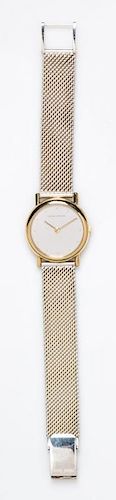 An 18 Karat Yellow Gold and Sterling Silver Wristwatch, Thorup & Bornderup for Georg Jensen, 26.50 dwts.