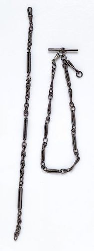 A Collection of Victorian Silver Fob Chains, British, 30.80 dwts.