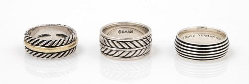 A Collection of Sterling Silver Bands, David Yurman, 16.60 dwts.
