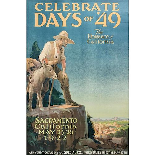 "Celebrate Days of 49" Travel Lithograph