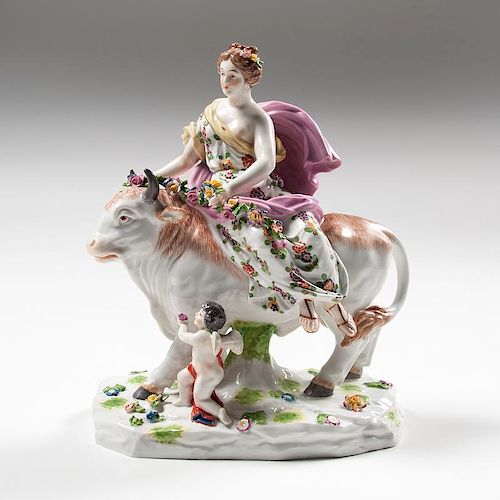 Capodimonte "Europa and the Bull" Figural Group