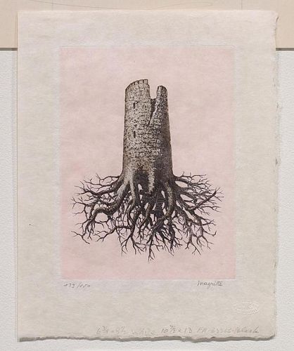 Magritte, Renee, Belgian, 1898-1967,"La Folie Almayer" (Almayer's Folly), " from the suite " Le Lien de Paille", K-18