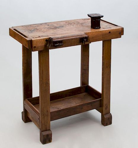 French Provincial Oak Work Bench, Early 20th Century