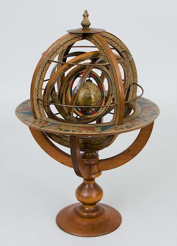Continental Fruitwood Armillary Sphere