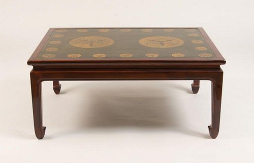 Chinese Painted and Hardwood Low Table