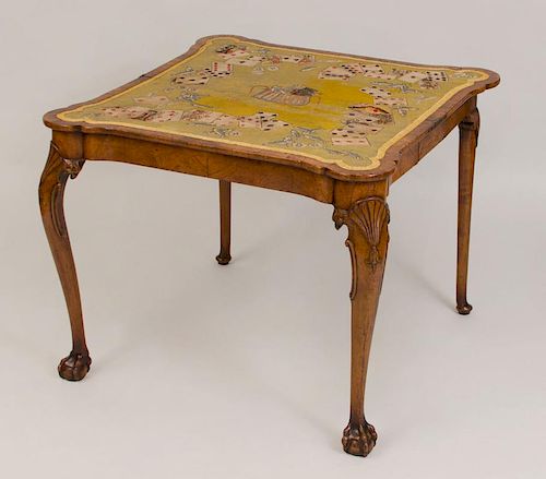George II Style Walnut Concertina-Action Games Table