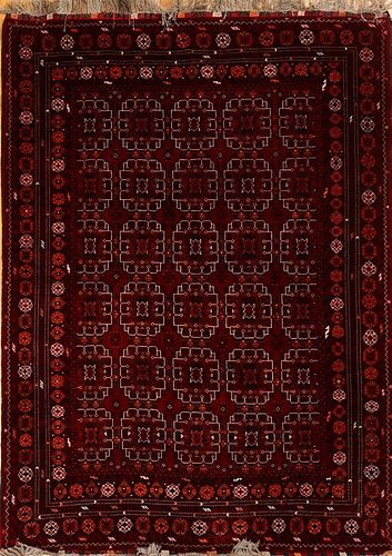 Turcoman Claret-Ground Carpet and a Pakistan Carpet