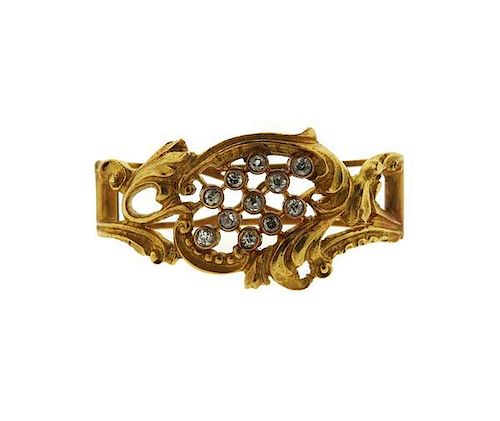 18k Gold Diamond Scarf Ring Accessory