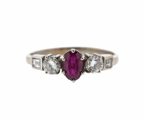 18kGold Ruby Diamond Ring