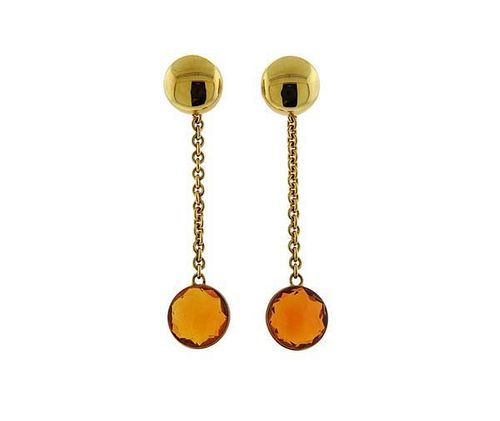 Chimento Sigilli 18K Gold Orange Stone Drop Earrings