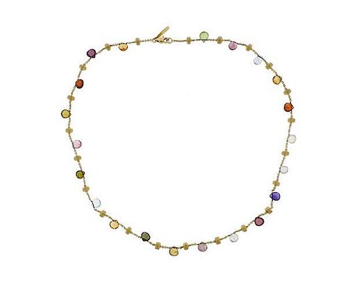 Marco Bicego Paradise Multi Gemstone 18k Gold Necklace