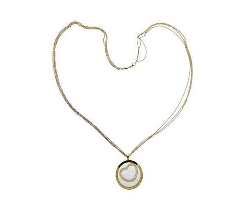 Chopard Happy Spirit Heart Diamond 18k Gold Necklace