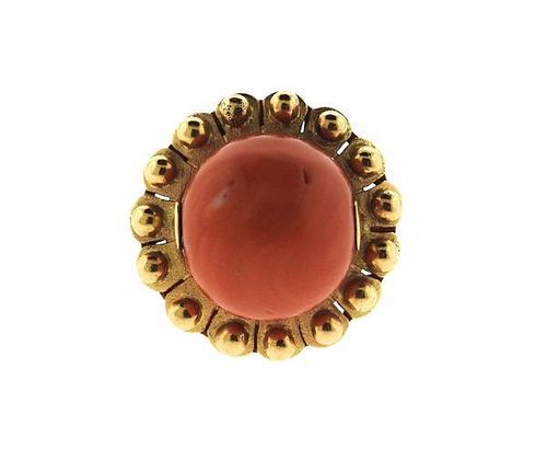 18k Gold Coral Ring