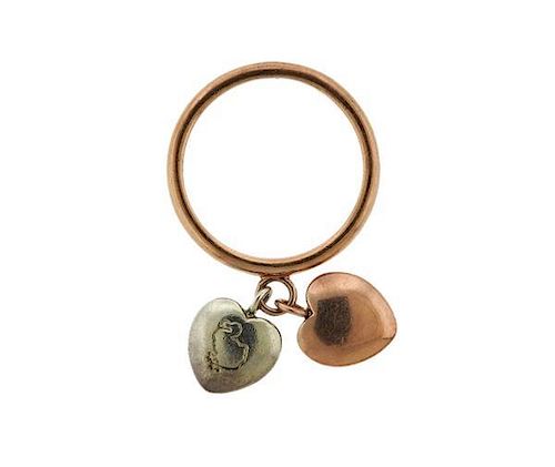 Dodo 9k  Gold Charm Ring