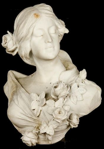 Carved Marble Bust of a Lady