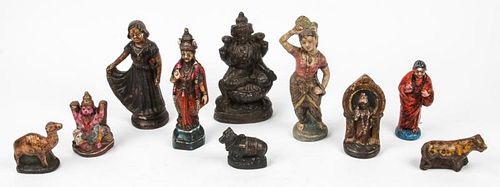 Vintage Hindu Chalkware Dieties