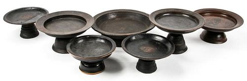 7 Old Thai/Burmese Lacquer Offering Trays