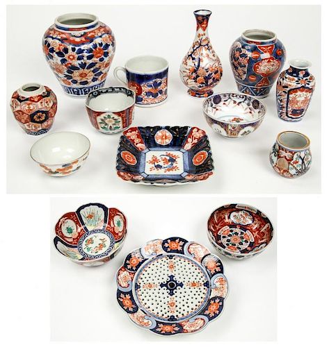 Estate Collection of Imari Porcelain (14 Items)