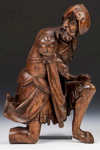17th C. Carved Effigy of a Roman Soldier, England