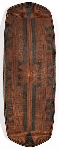 Fine Old African Basket-Weave Shield, Tanzania