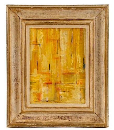 W.C. Appleby, "Yellow Abstraction", Oil on Board