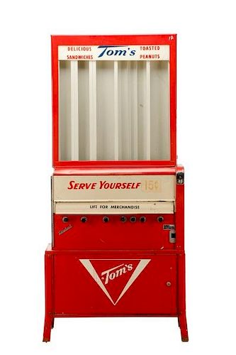Mid Century Coin-Operated "Tom's" Vending Machine