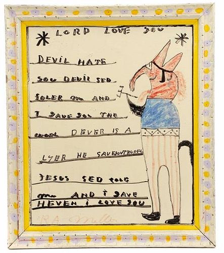 R.A. Miller, Framed "Love Love You" with Devil