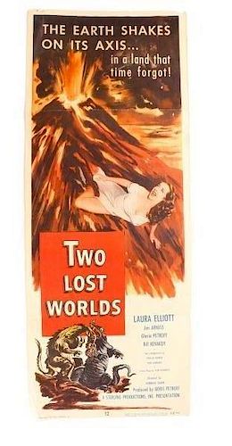 Vintage "Two Lost Worlds" Movie Poster, 1950