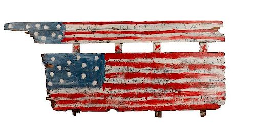 R.A. Miller, "Lord Blest USA" Folk Art Flag