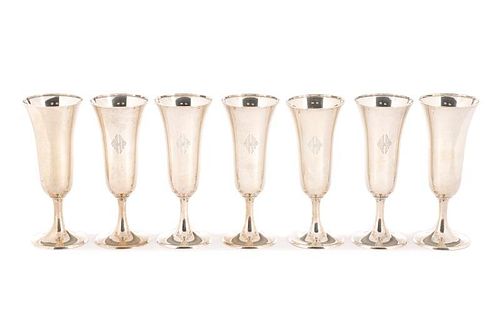 Set of 14 Whiting Sterling Champagne Flutes
