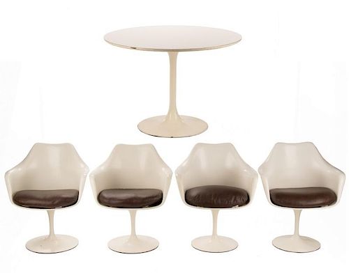 Eero Saarinen Attr. Tulip Table & Four Chairs