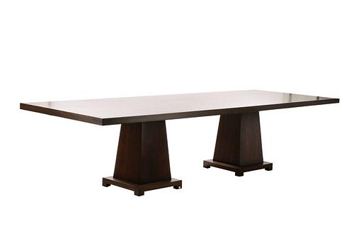 Modern Stained Wood Dining Table