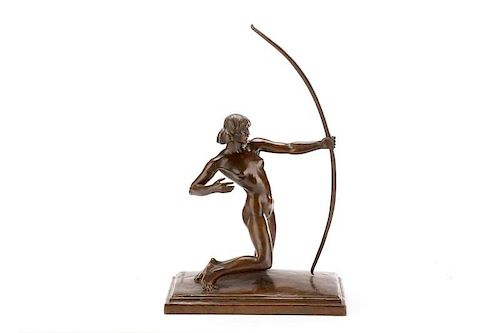 Brenda Putnam, Art Deco Female Nude Archer Bronze