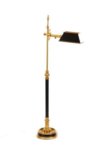 Chapman Ebonized Brass Reading Floor Lamp