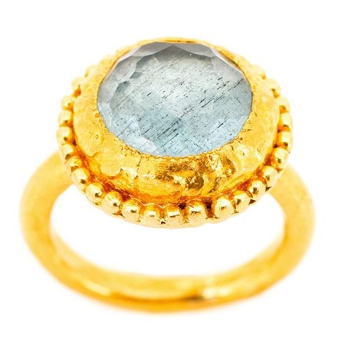 Handmade 18k Gold & Aquamarine Ring