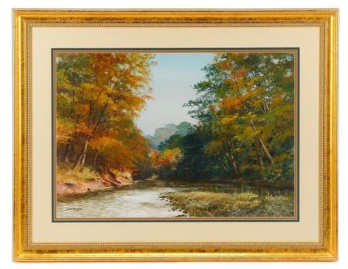 Wayne Spradley "Autumnal Landscape", Watercolor