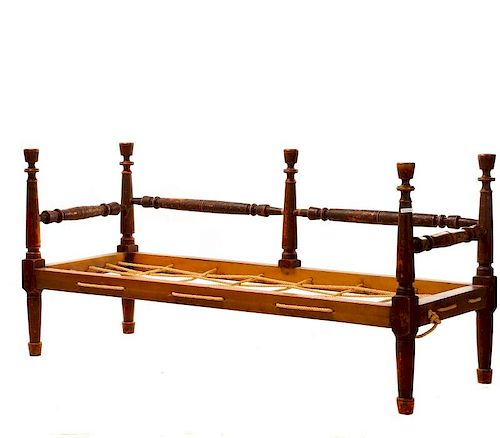 American Cherry Rope Daybed, 19th C